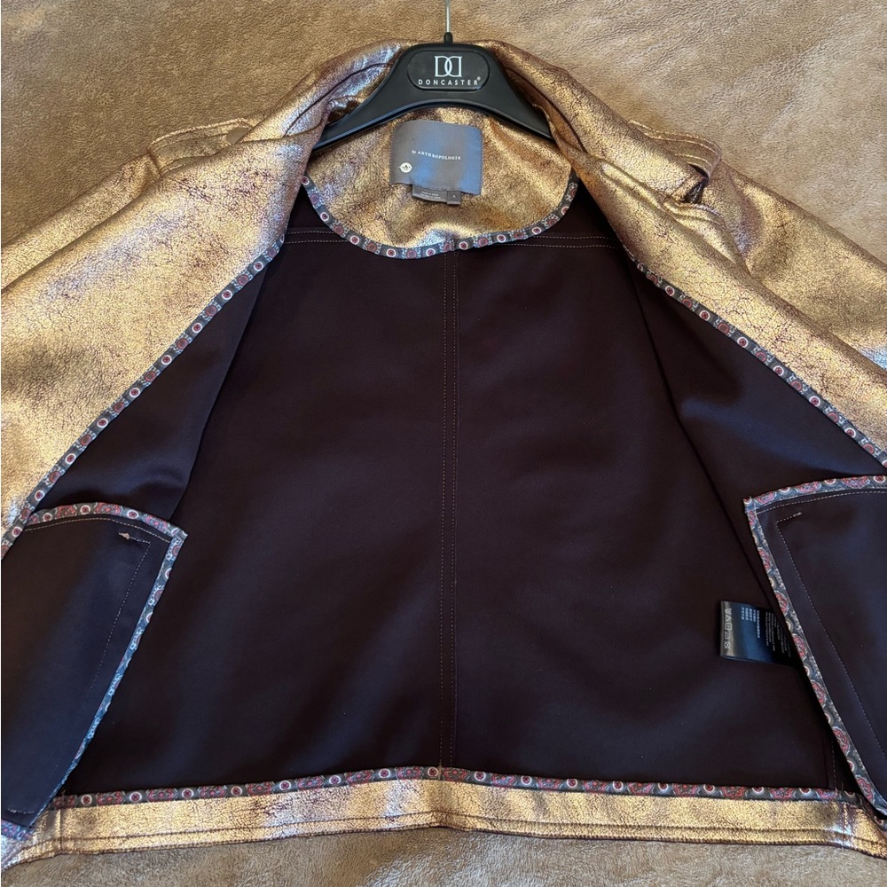 *NEW* Anthropologie Brisa Faux Leather Moto Jacket Size L  NWOT - Picture 7 of 9
